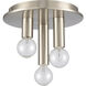 Pepper 3 Light 8 inch Brushed Nickel Flush Mount Ceiling Light