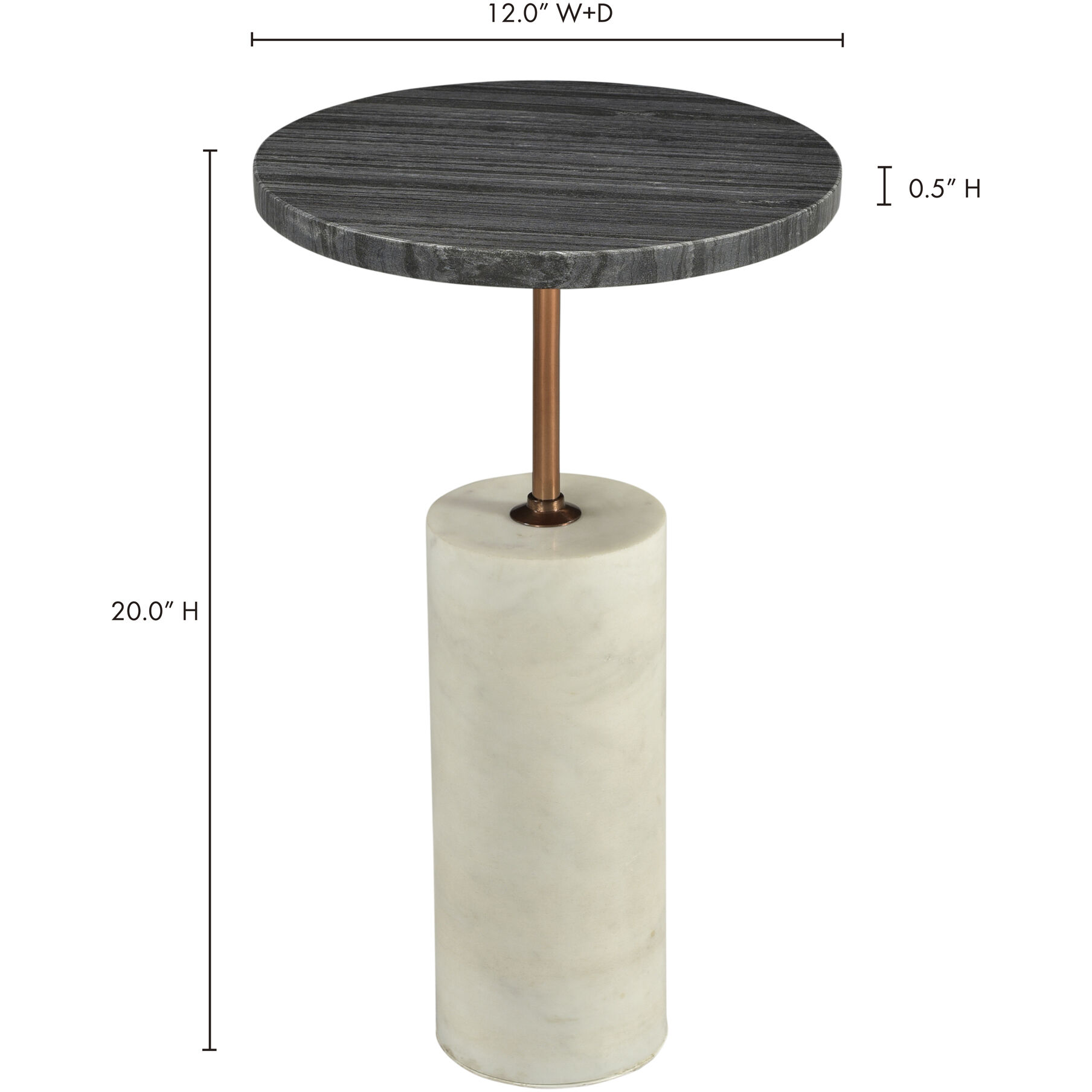 Dusk 20 X 12 inch Black Accent Table