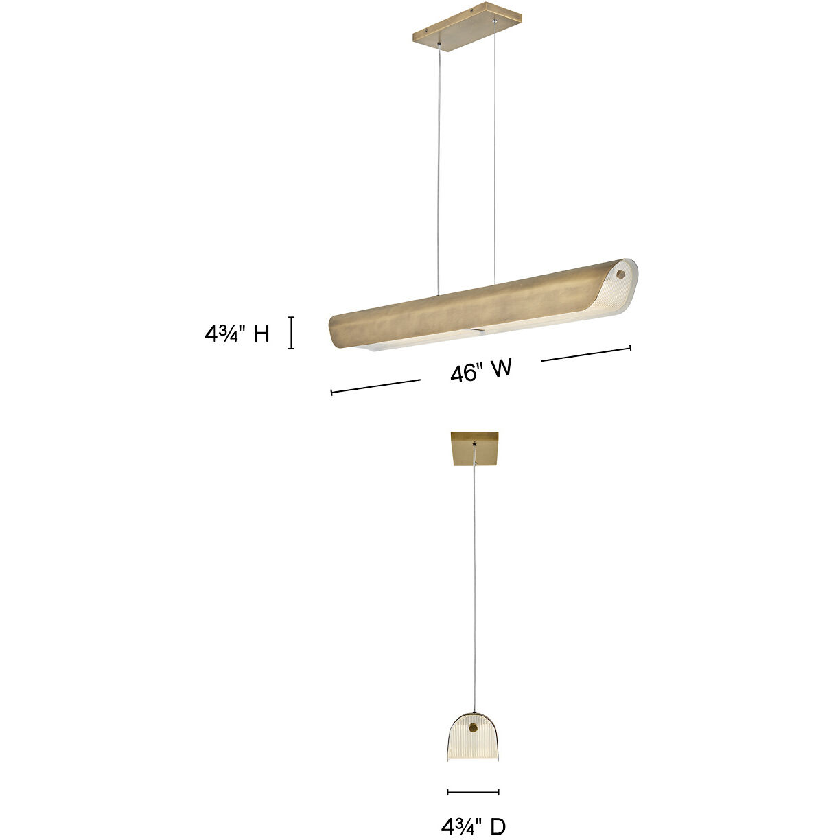 Arco LED 46 inch Heritage Brass Chandelier Ceiling Light