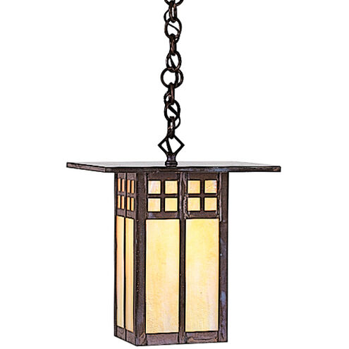 Glasgow 1 Light 9 inch Rustic Brown Pendant Ceiling Light in Cream