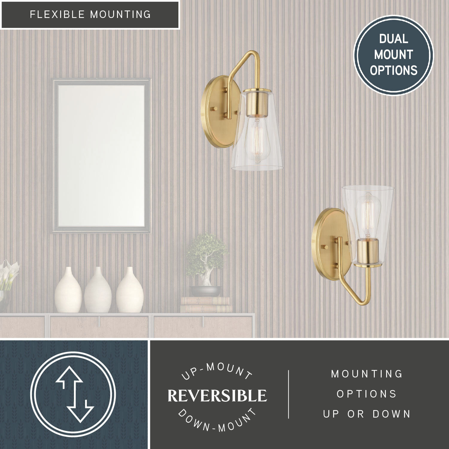 Beverly LED 7.75 inch Muted Brass Bathroom Light Wall Light in 1