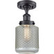 Stanton 1 Light 6 inch Matte Black Semi-Flush Mount Ceiling Light