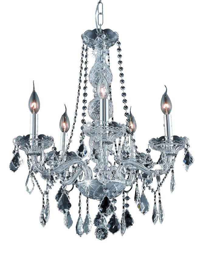 Verona 5 Light 21 inch Chrome Dining Chandelier Ceiling Light in Clear, Royal Cut