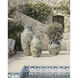 Lipari Antique White and Blue Drip Outdoor Urn, Extra Large