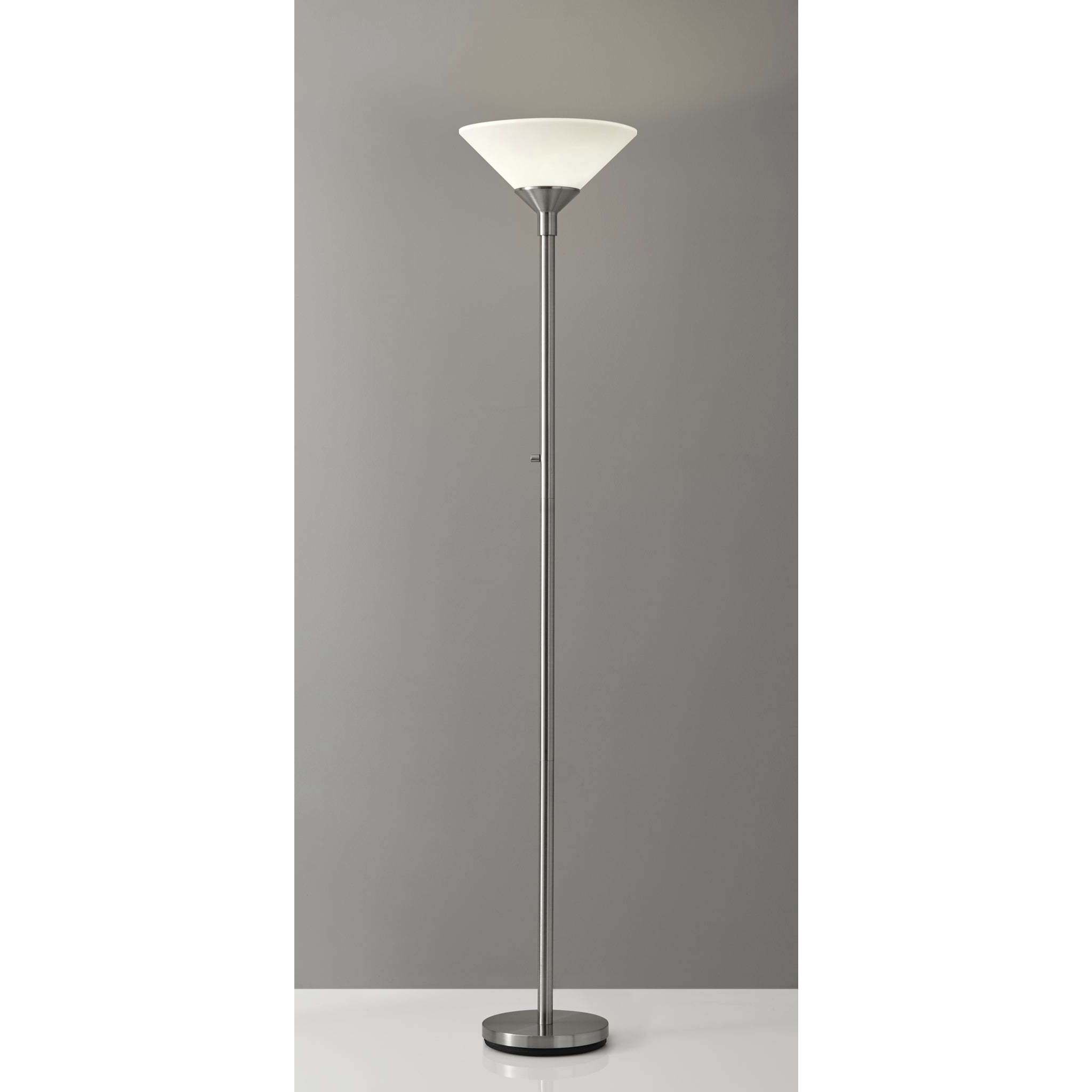 Aries 73 inch 150 watt Steel Torchiere Portable Light in Brushed Steel