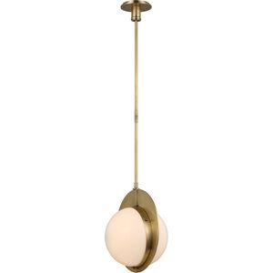 Thomas O'Brien Quando LED 14 inch Hand-Rubbed Antique Brass Globe Pendant Ceiling Light, Medium