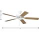 AirPro 52 inch White with Washed Oak/White Blades Ceiling Fan in White/Washed Oak