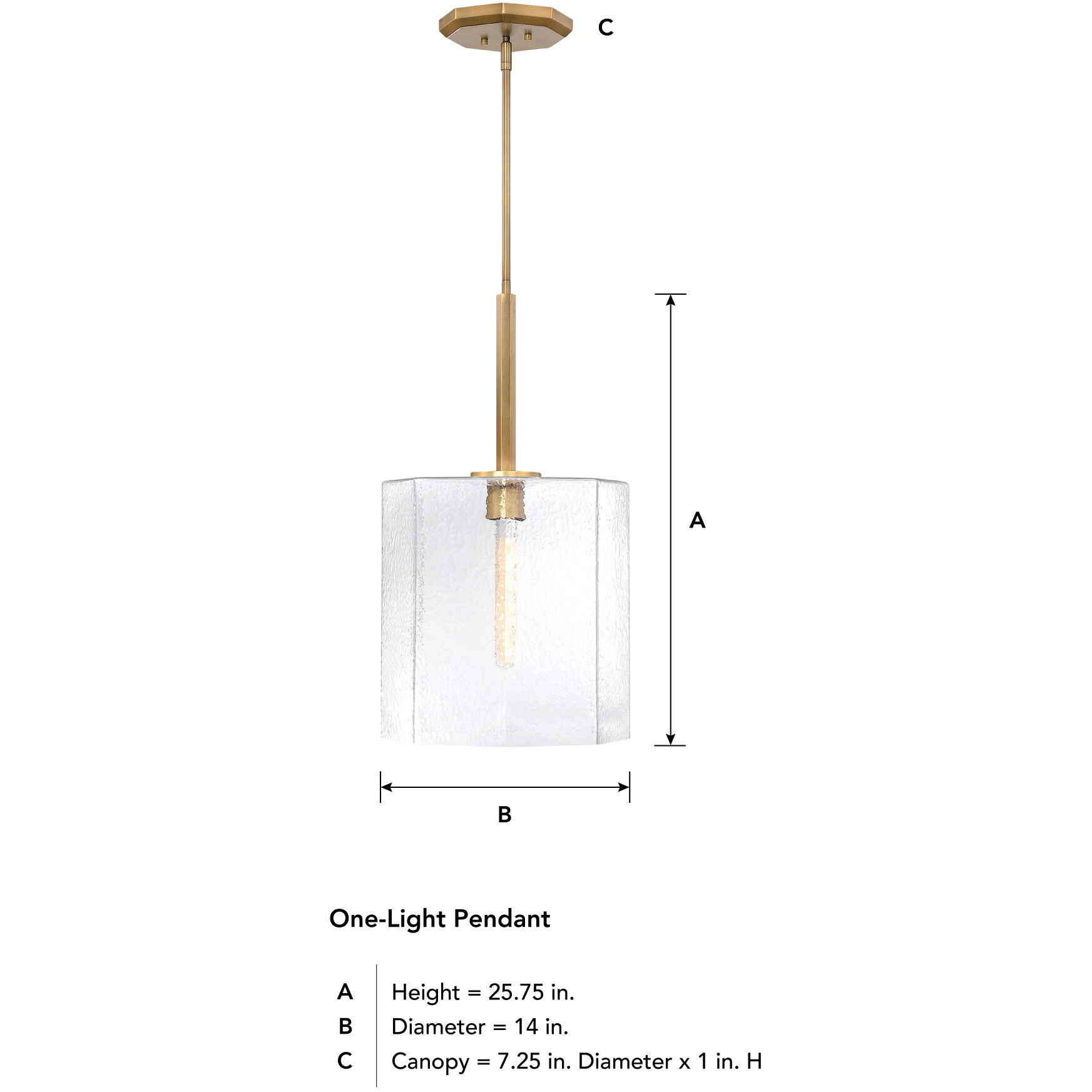 Haven LED 14 inch Old Satin Brass Pendant Ceiling Light