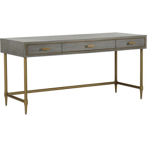 Margaret 64 inch Gray and Gold Writing Desk