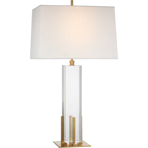 Thomas O'Brien Gironde 31.25 inch 15 watt Crystal and Hand-Rubbed Antique Brass Table Lamp Portable Light, Large