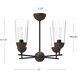 Alora Mood Emil 4 Light 25 inch Matte Black/Walnut Chandelier Ceiling Light in Matte Black and Walnut