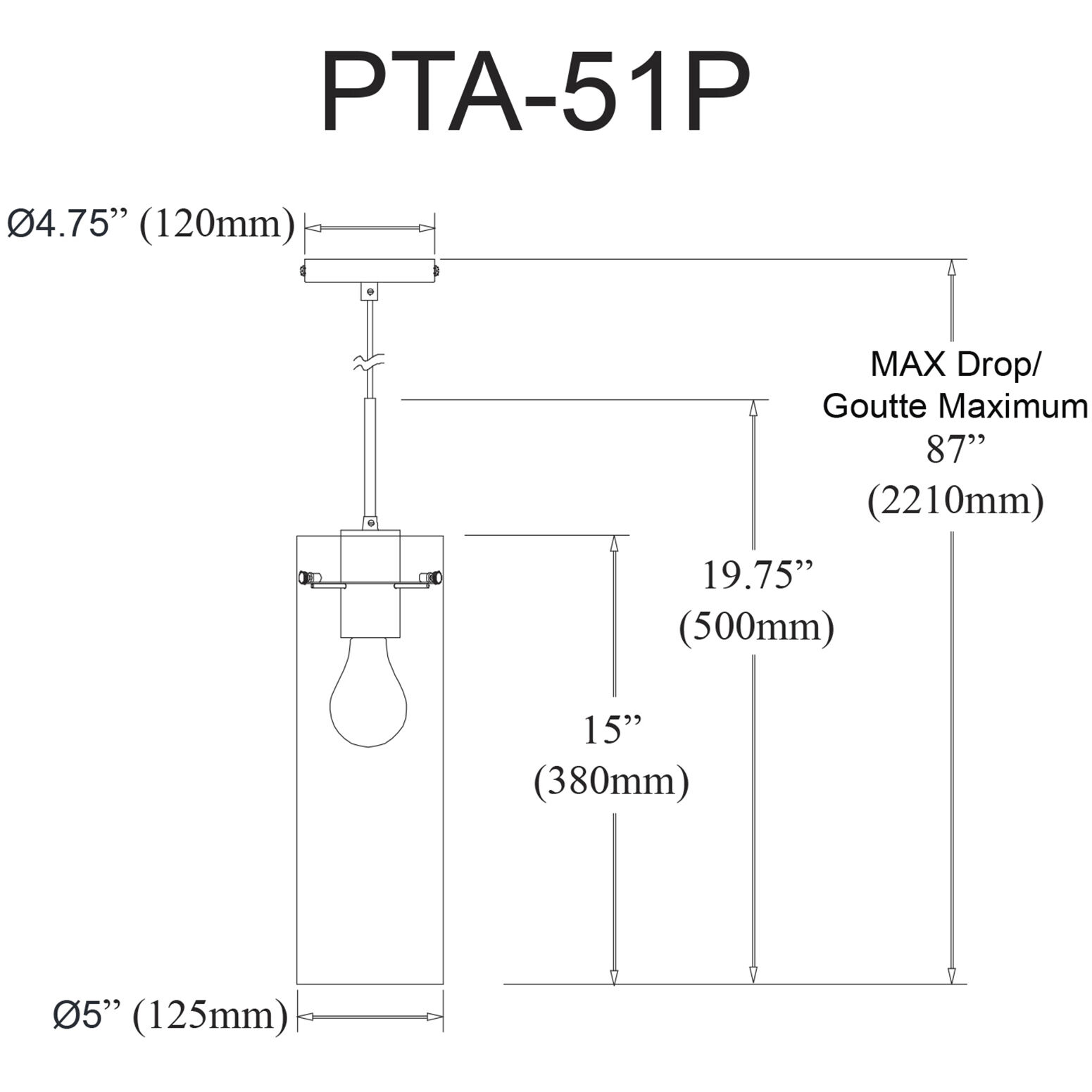 Patia 1 Light 5 inch Clear Fluted with Matte Black Pendant Ceiling Light
