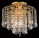 Falls 4 Light 16 inch Gold Flush Mount Ceiling Light in Royal Cut