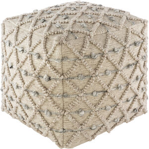 Anders 18 inch Taupe Pouf, Cube