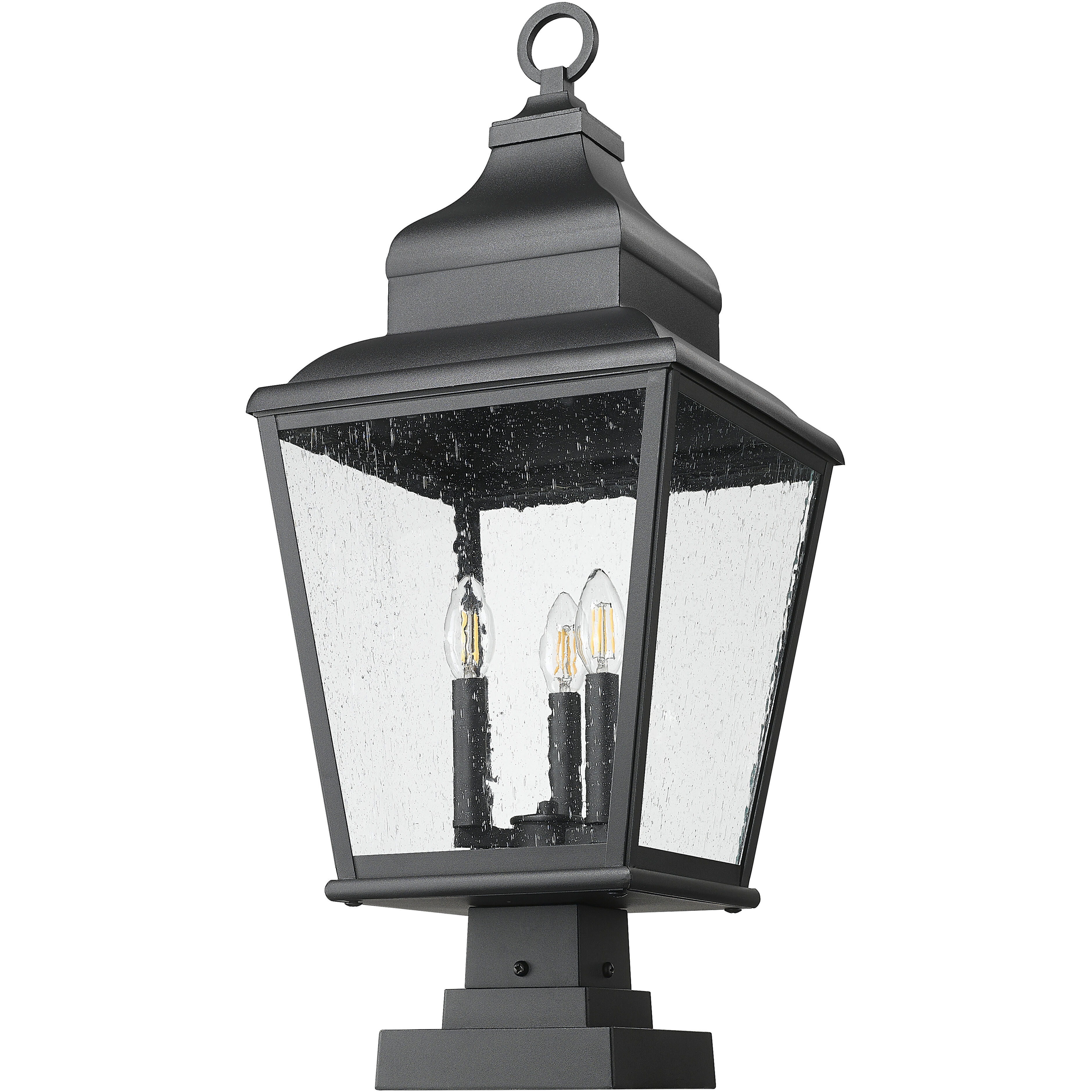 Raphael 3 Light 29.25 inch Sand Black Outdoor Pier Mounted Fixture