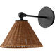 Wicker 1 Light 10 inch Matte Black Wall Mount Wall Light