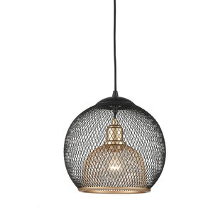 Gibraltar 1 Light 11.88 inch Black and Gold Pendant Ceiling Light