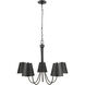 Modern 5 Light 32 inch Matte Black Chandelier Ceiling Light