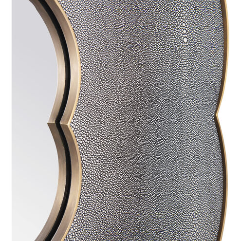 Scallop Gray Shagreen with Weathered Brass Wall Mirror