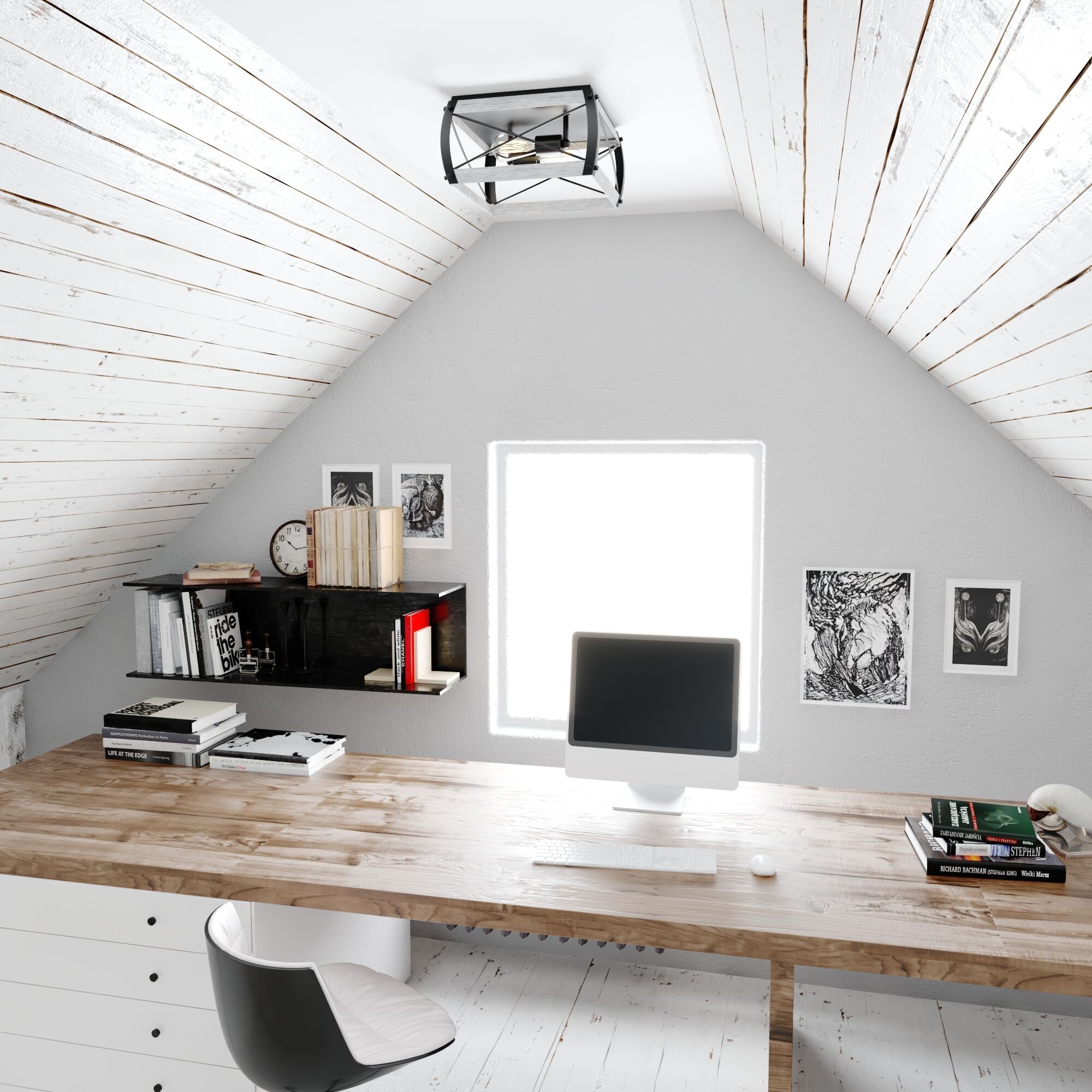 Montclare LED 13.5 inch Textured Black and White Ash Flush Mount Ceiling Light