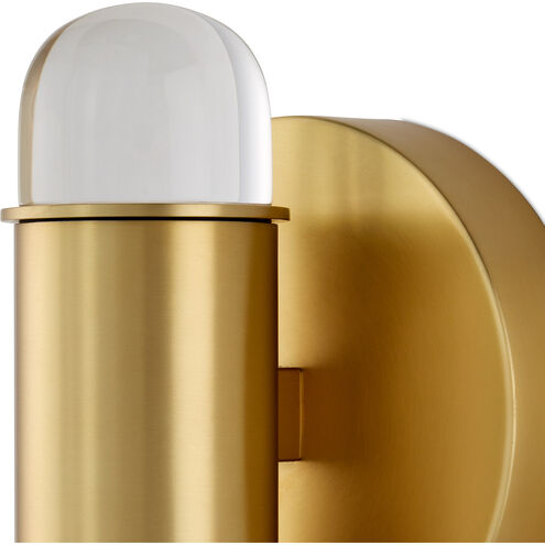 Capsule 2 Light 7.5 inch Brushed Brass/Clear Wall Sconce Wall Light