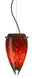 Juli 1 Light Bronze Pendant Ceiling Light in Garnet Glass, Incandescent
