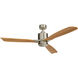 Ridley Ii 52 inch Brushed Stainless Steel with Medium Oak Blades Ceiling Fan