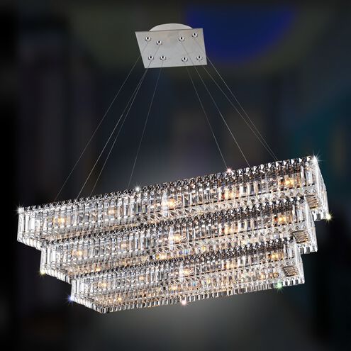 Baguette 34 Light 27 inch Chrome Pendant Ceiling Light in Firenze Clear