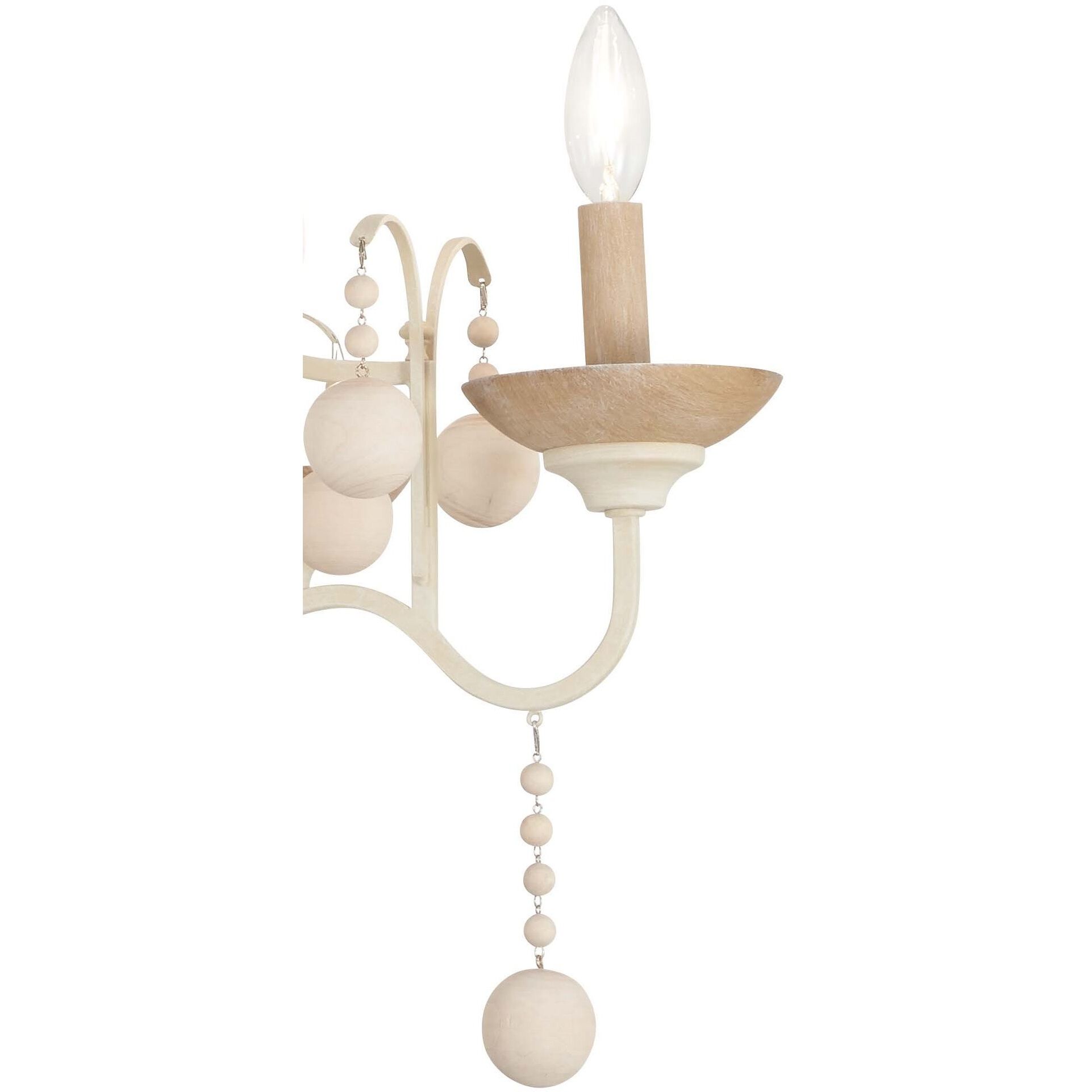 Colonial Charm 5 Light 28 inch White Wash and Sun Dried Clay Chandelier Ceiling Light