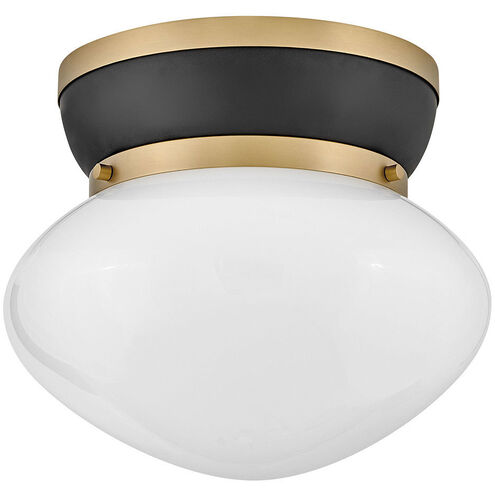 Lucy 1 Light 12 inch Black with Lacquered Brass Flush Mount Ceiling Light