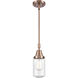 Franklin Restoration Dover 1 Light 5 inch Antique Copper Mini Pendant Ceiling Light in Seedy Glass