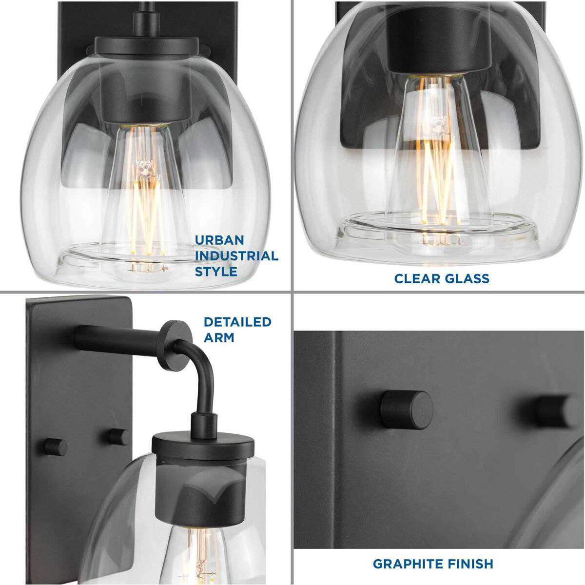 Caisson 1 Light 8 inch Graphite Bath Vanity Wall Light