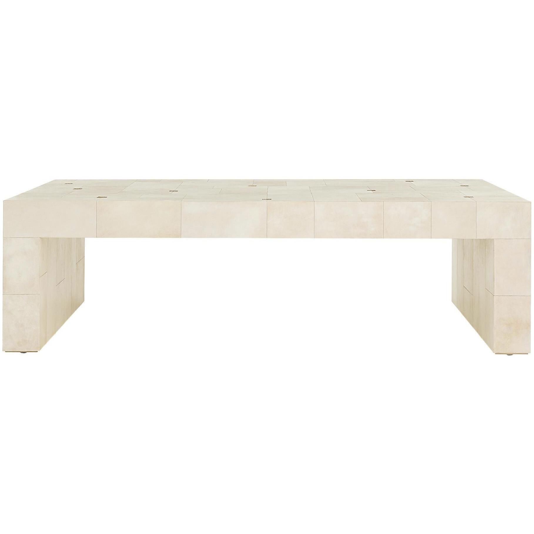 Madelyn 56 X 16.5 inch Ivory and Antique Brass Coffee Table
