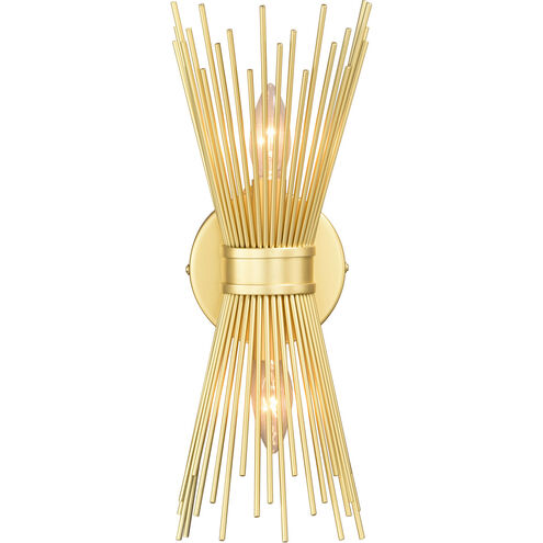 Nikko 2 Light 7 inch Gold Wall Light