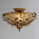 Elegante 3 Light 16.5 inch Etruscan Gold Semi-Flush Mount Ceiling Light
