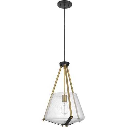 Starlight 1 Light 14.75 inch Matte Black and Natural Brass Pendant Ceiling Light