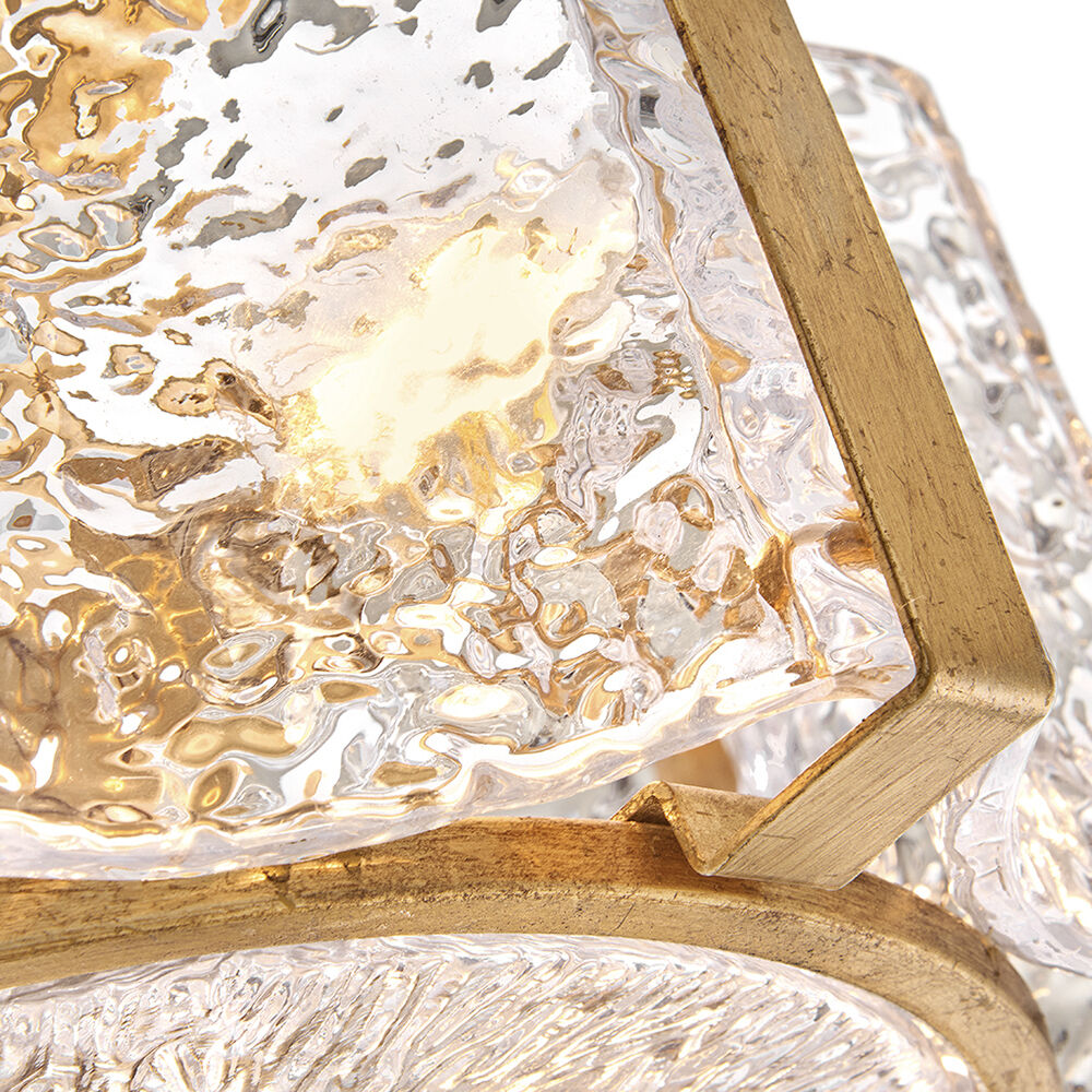 Florian 4 Light 14.25 inch Distressed Brass Semi-flush Mount Ceiling Light