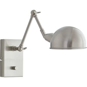 Sophia 12 inch 40.00 watt Brushed Steel Adjustable Swing Arm Wall Lamp Wall Light