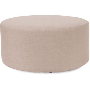 Universal 18 inch Linen Slub Natural Round Ottoman with Slipcover