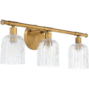 Meriam 3 Light 23.25 inch Brushed Brass Vanity Light Wall Light