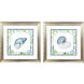 Coastal Shell Blue and Green and Teal and Multi Framed Art, Propac