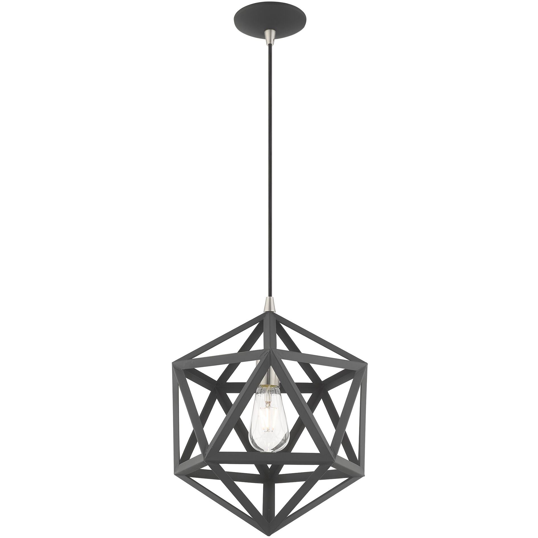 Geometric 1 Light 13 inch Scandinavian Gray Mini Pendant Ceiling Light