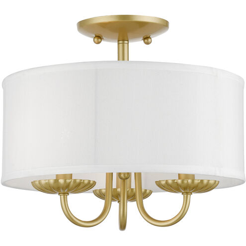 Brookdale 3 Light 13 inch Soft Gold Semi-Flush Mount Ceiling Light