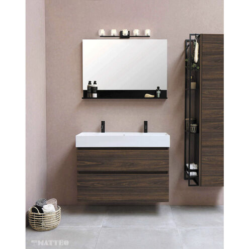Carleton 5 Light 32.13 inch Matte Black Bath Vanity Light Wall Light