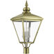 Adams 4 Light 31.5 inch Antique Brass with Brushed Nickel Finish Cluster Outdoor Extra Large Post Top Lantern