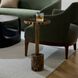 Mabel 12 inch Brown Emperador and Vintage Brass Accent Table