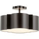 Wyatt 3 Light 16 inch Noir Flush Mount Ceiling Light, Semi-Flush Convertible