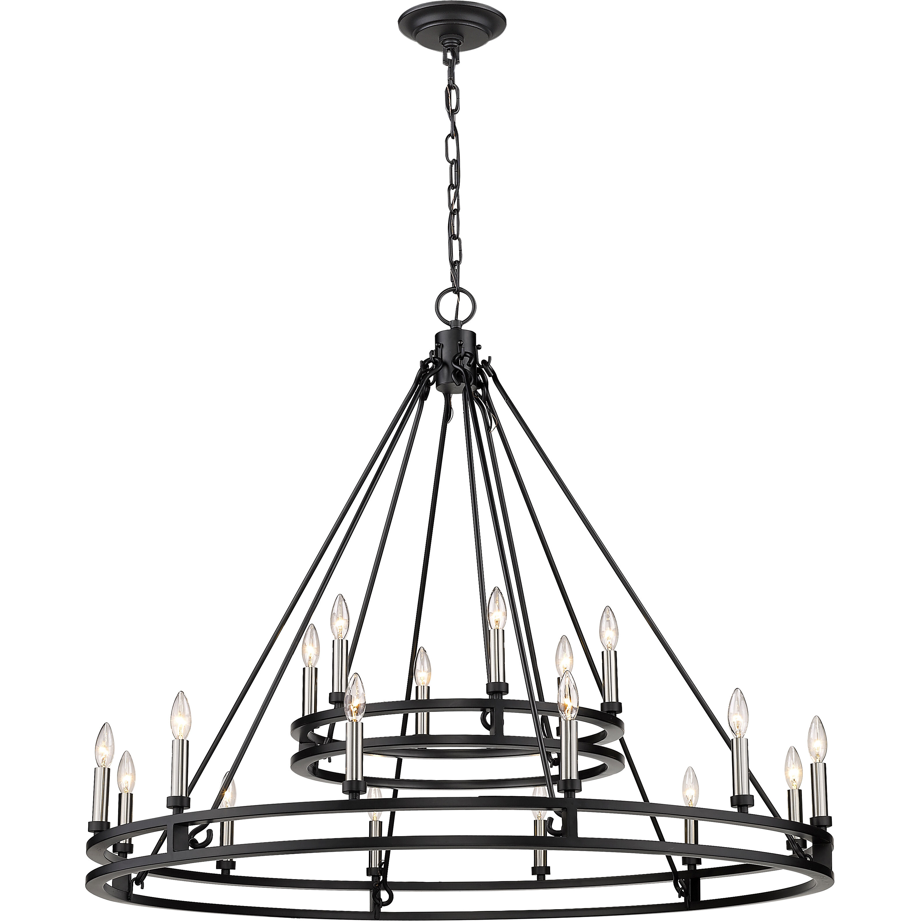 Dennison 18 Light 47.75 inch Matte Black Chandelier Ceiling Light