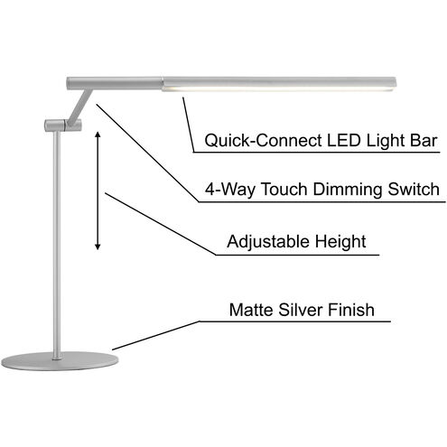 Tilla 23.25 inch 10.00 watt Silver Table Lamp Portable Light