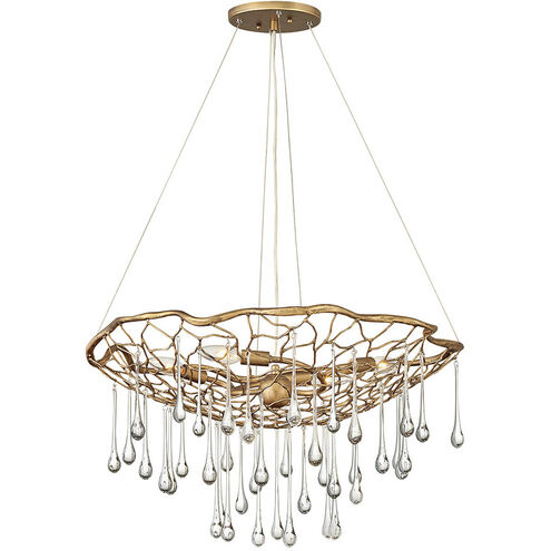 Lisa McDennon Laguna LED 26 inch Burnished Gold Indoor Chandelier Ceiling Light